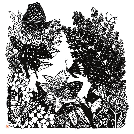 Copy of Black & White 7 butterflies