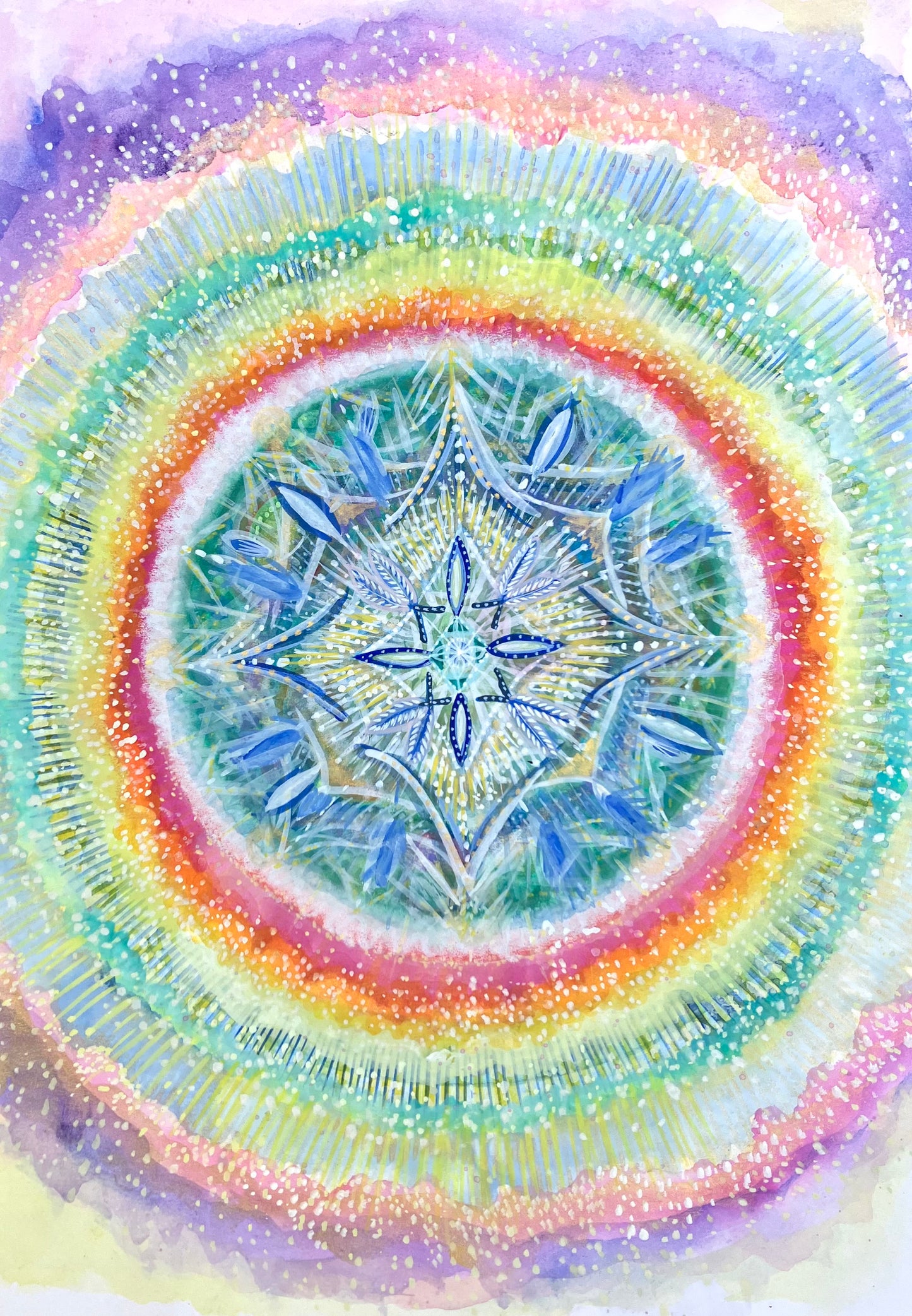 Watercolor on paper, "I am a Divine Being. This is me"