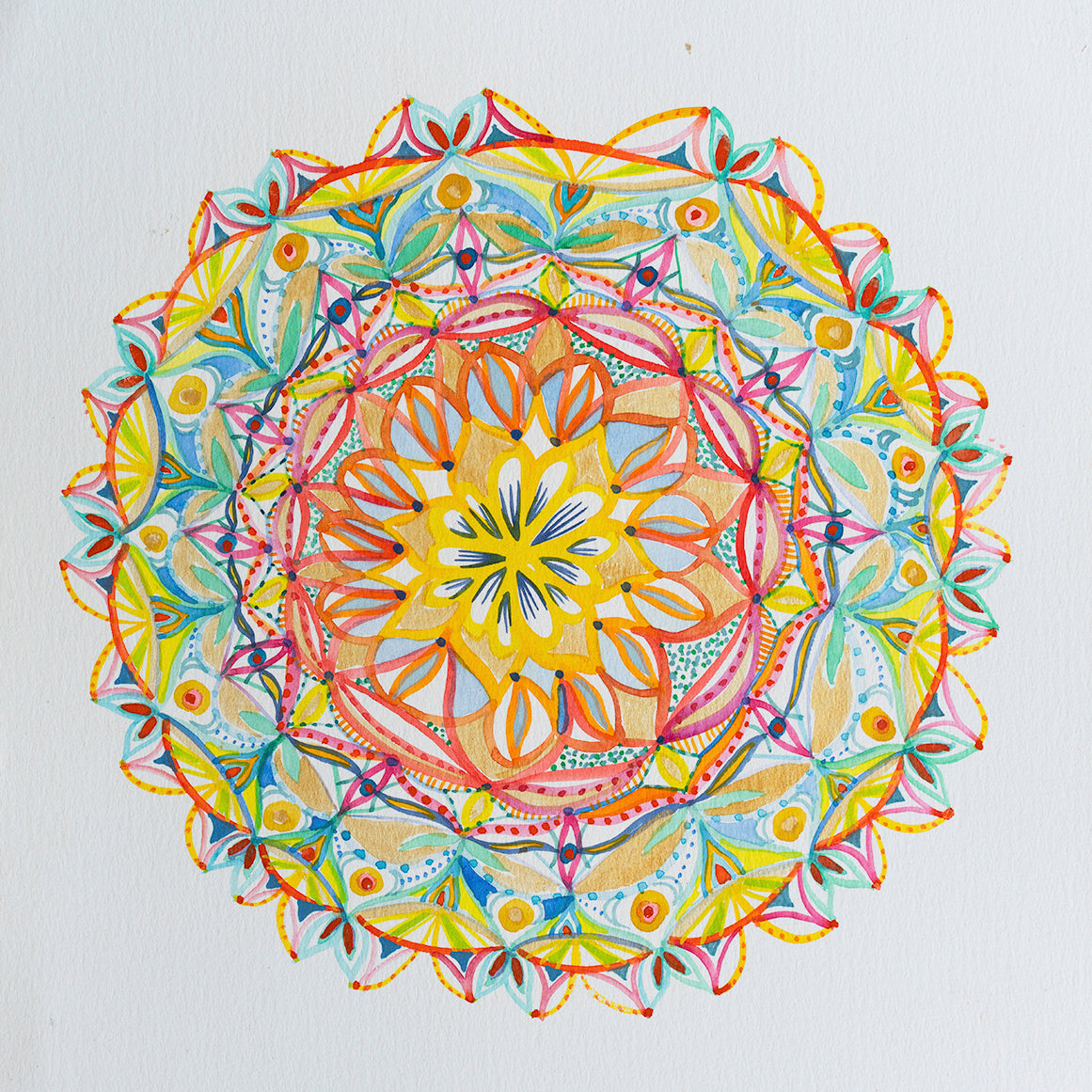 Mixed media on paper, "Glowing Sunshine Activation"